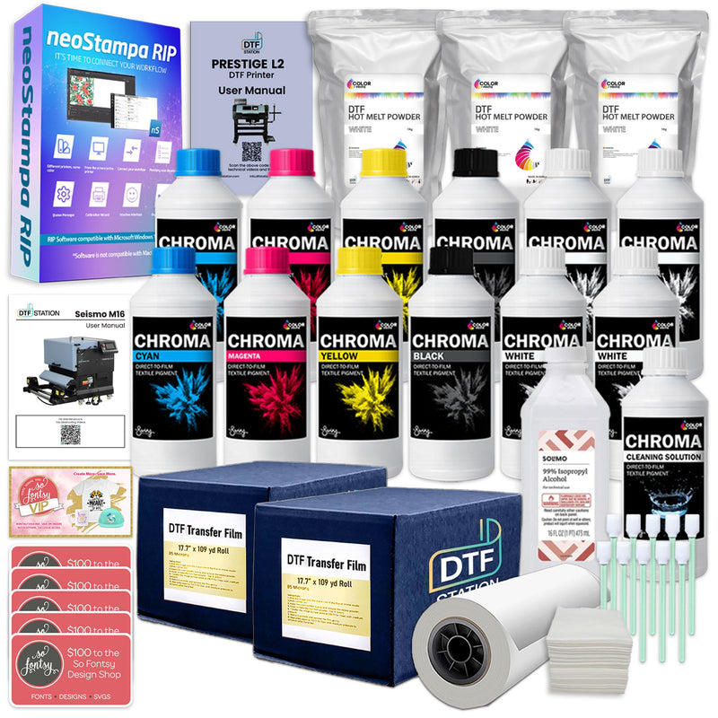 Prestige L2 Direct To Film Printer w/ L16R Inline Oven Deluxe Bundle & Training DTF Bundles Prestige