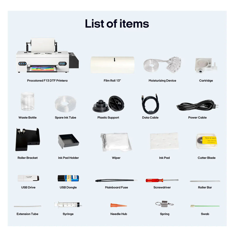 Procolored F13 Direct to Film (DTF) L1800 Roll Printer Bundle - 13in DTF Bundles Procolored