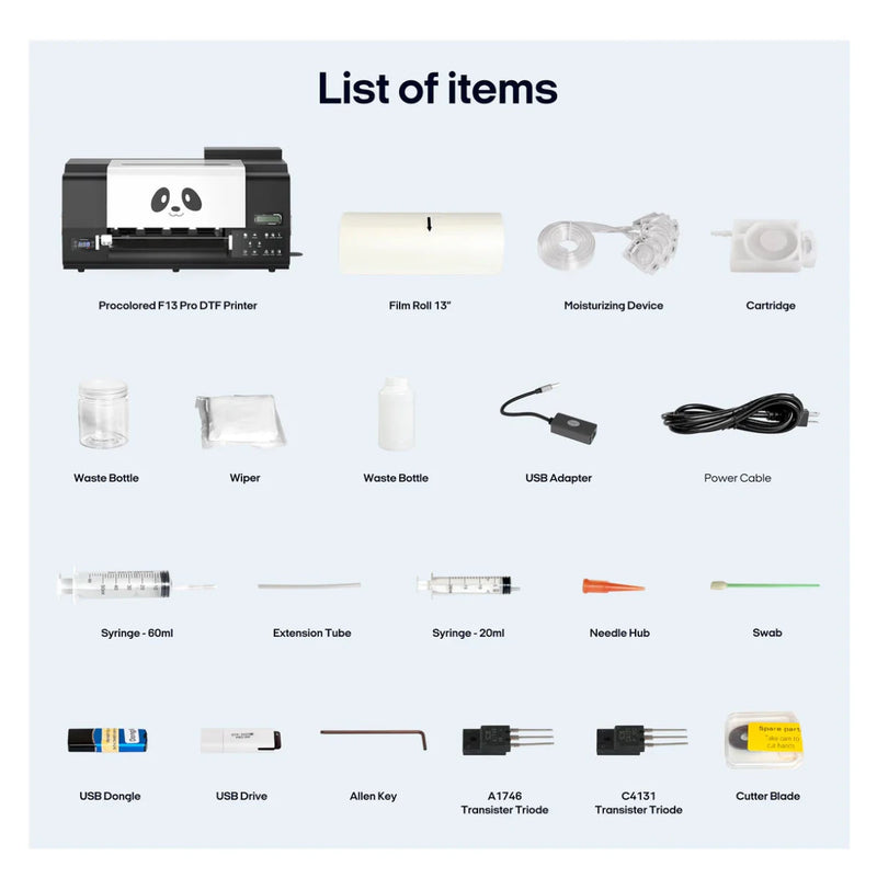 Procolored F13 PRO A3 Direct to Film (DTF) Roll Printer Bundle with Stand - 13in - Swing Design