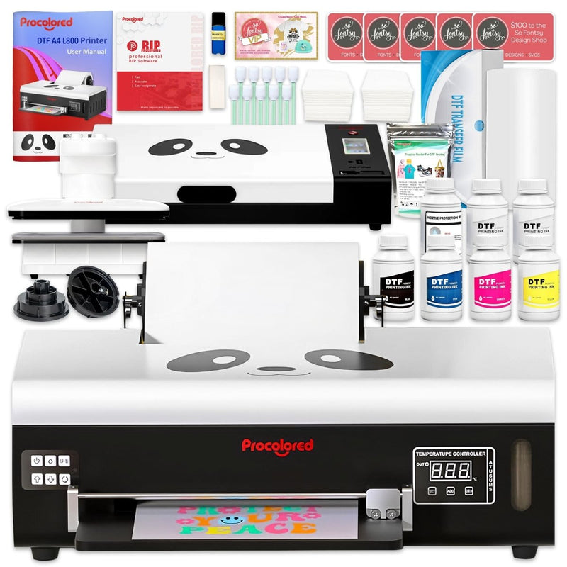 Procolored F8 Direct to Film (DTF) L800 Roll Printer, Oven, Heat Press Bundle - Swing Design