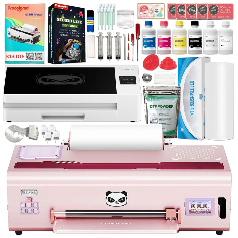 Procolored K13 Direct to Film (DTF) Printer with Smokeless Curing Oven - Pink Swing Design 1