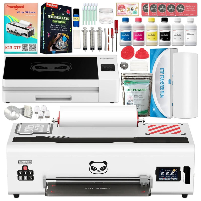 Procolored K13 Direct to Film (DTF) Printer with Smokeless Curing Oven - White Swing Design 1