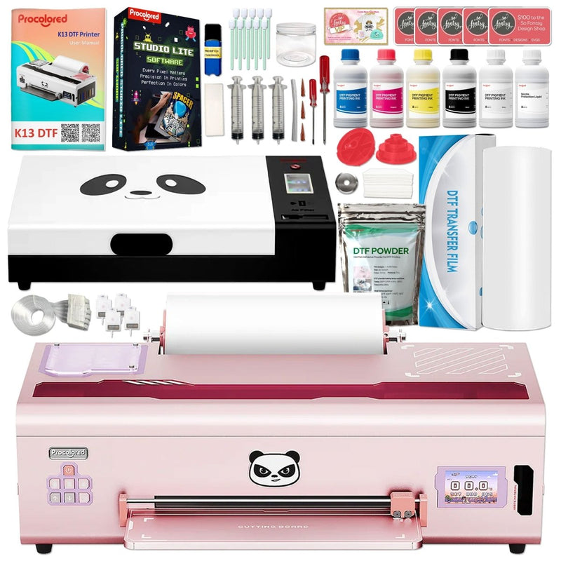 Procolored K13 Direct to Film (DTF) Roll Printer with Curing Oven - Pink Swing Design 1