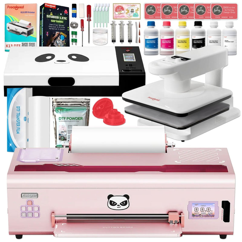 Procolored K13 DTF Printer with Heat Press & Curing Oven - Pink Swing Design 1