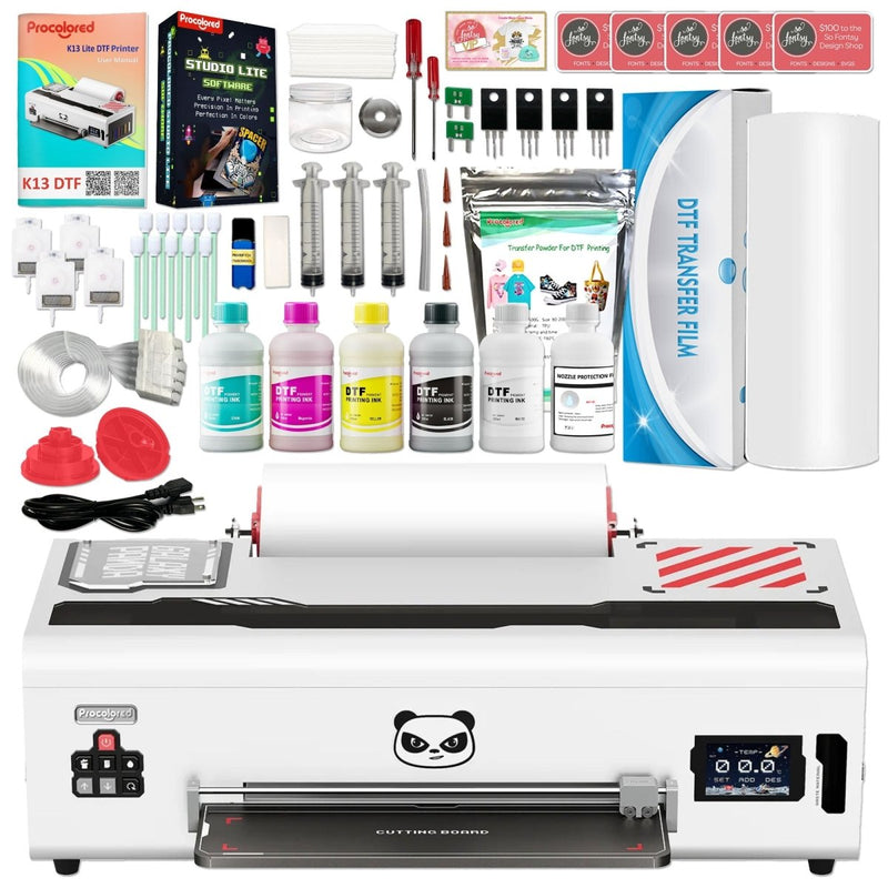 Procolored K13 Lite DTF Roll Printer with Smokeless Oven, Heat Press - White - Swing Design
