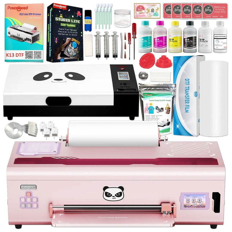 Procolored K13 Lite Direct to Film (DTF) Roll Printer with Curing Oven - Pink - Swing Design1