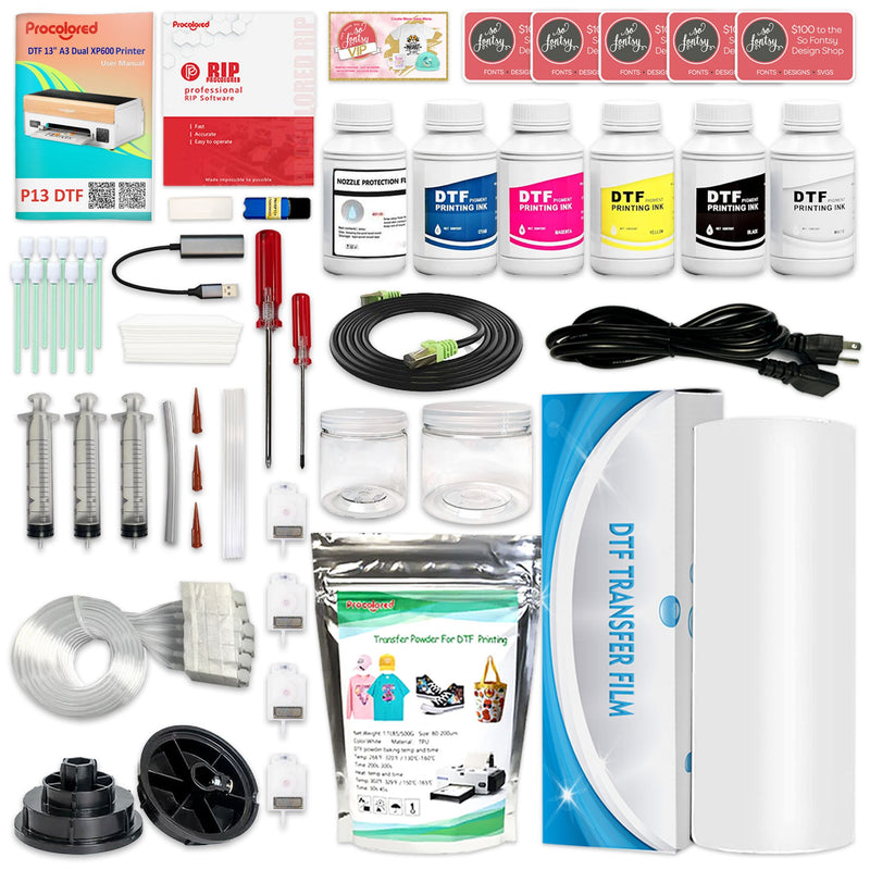 Procolored P13 Direct to Film (DTF) XP600 Roll Printer Bundle - 13in DTF Bundles Procolored