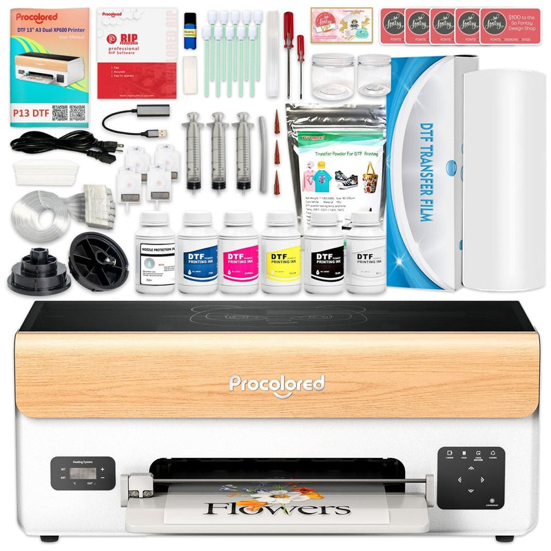 Procolored P13 Direct to Film (DTF) XP600 Roll Printer, Oven, Heat Press BundleP13 for Windows OS - Swing Design