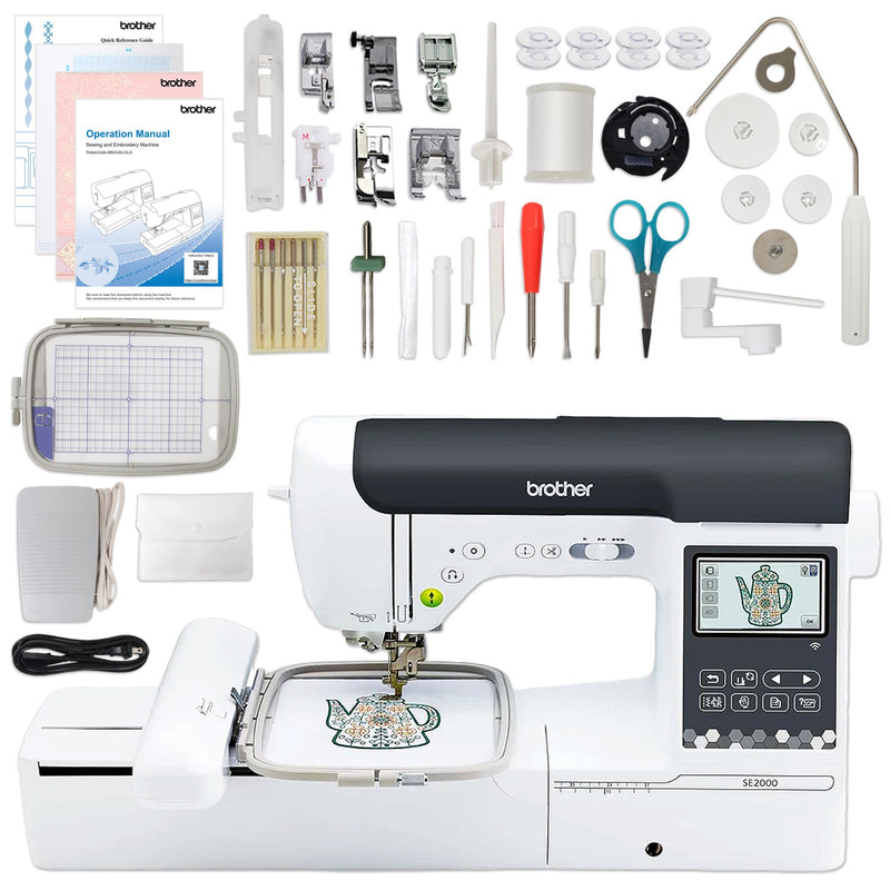 REFURBISHED Brother SE2000 Embroidery & Sewing Machine w/ 5" x 7" Hoop & Accessories Refurbished Brother