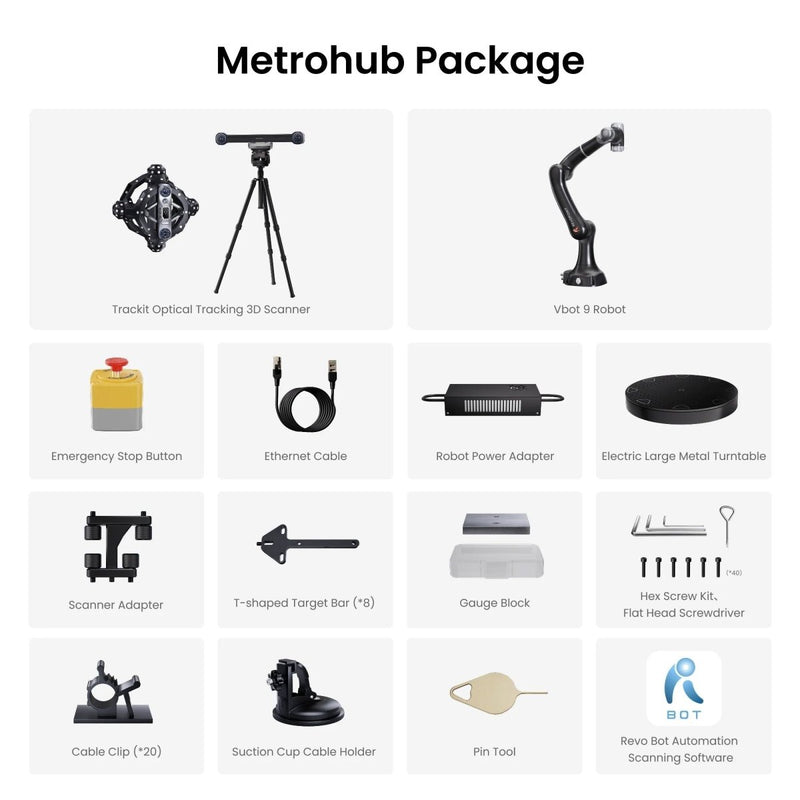 Revopoint Metrohub Trackit Robotic Automated 3D Scanning System - Swing Design