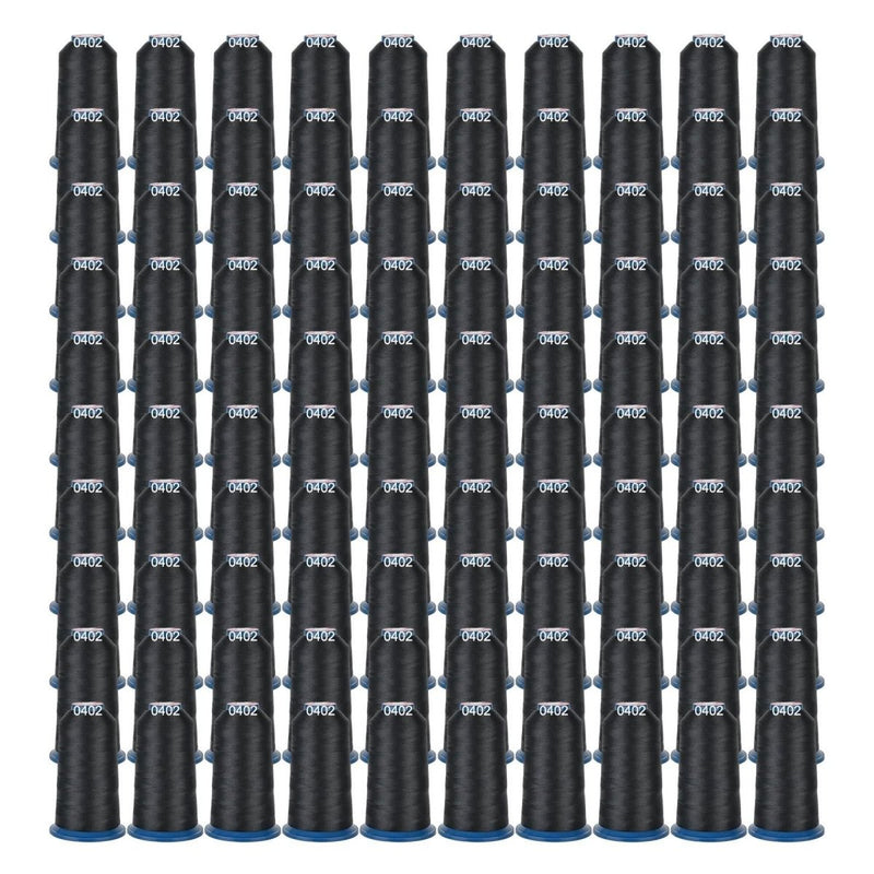 Richword 4000m 108D/2 40wt Black Polyester Embroidery Thread Spools - 100pc - Swing Design1