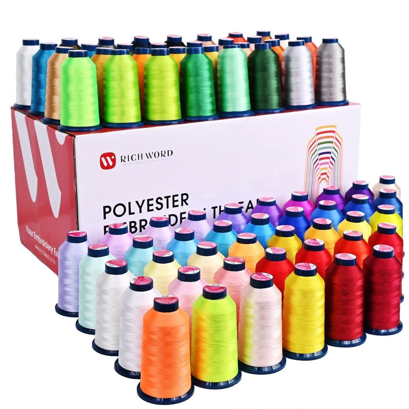 Richword 4000m 108D/2 40wt Polyester Embroidery Thread Spools - 100pc - Swing Design