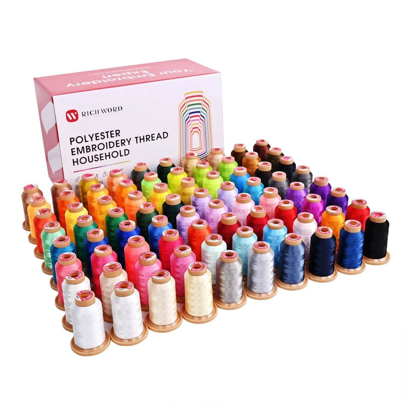 Richword 800m 108D/2 40wt Polyester Embroidery Thread Spools - 80pc - Swing Design2