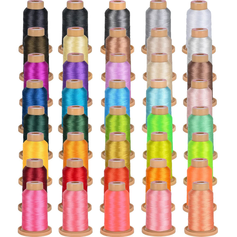 Richword 800m 40wt Polyester Embroidery Thread Spools - 40pc Sewing Accessories Poolin