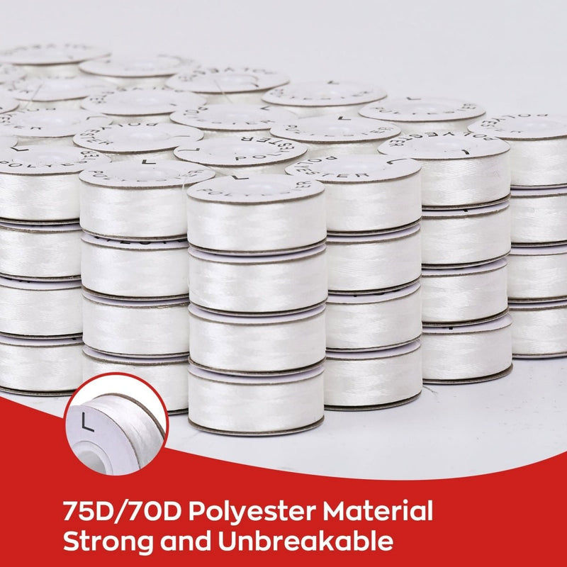 Richword Type L Paper Prewound White Embroidery Bobbins 75D/2(60WT) - 144pc - Swing Design7