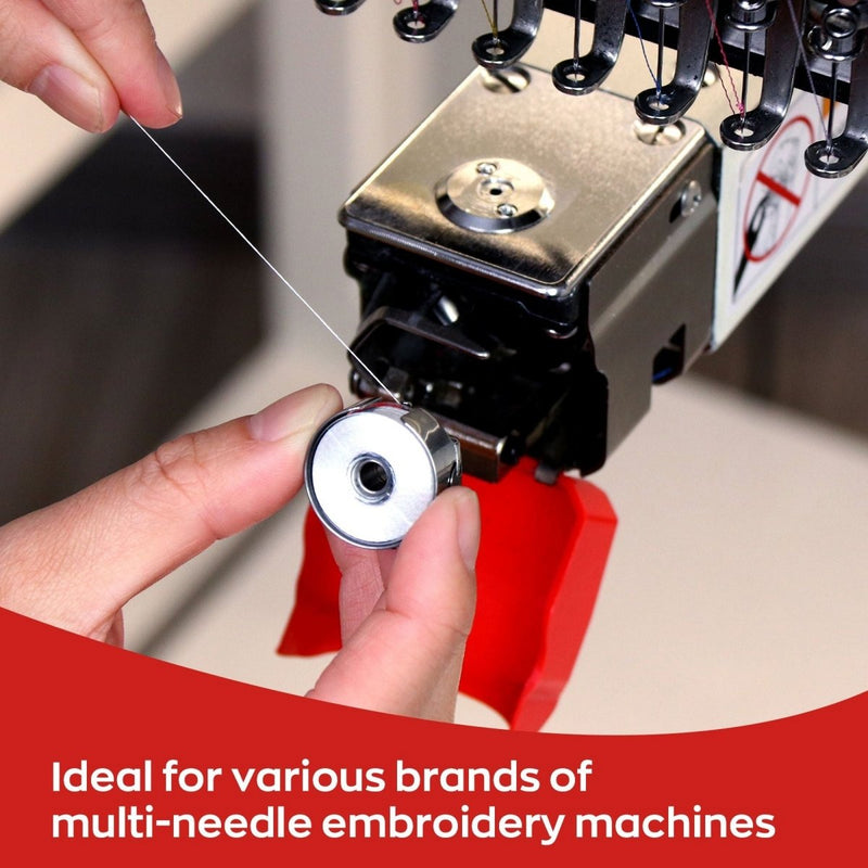 Richword Type L Plastic Prewound White Embroidery Bobbins 70D/2(60WT) - 144pc - Swing Design3