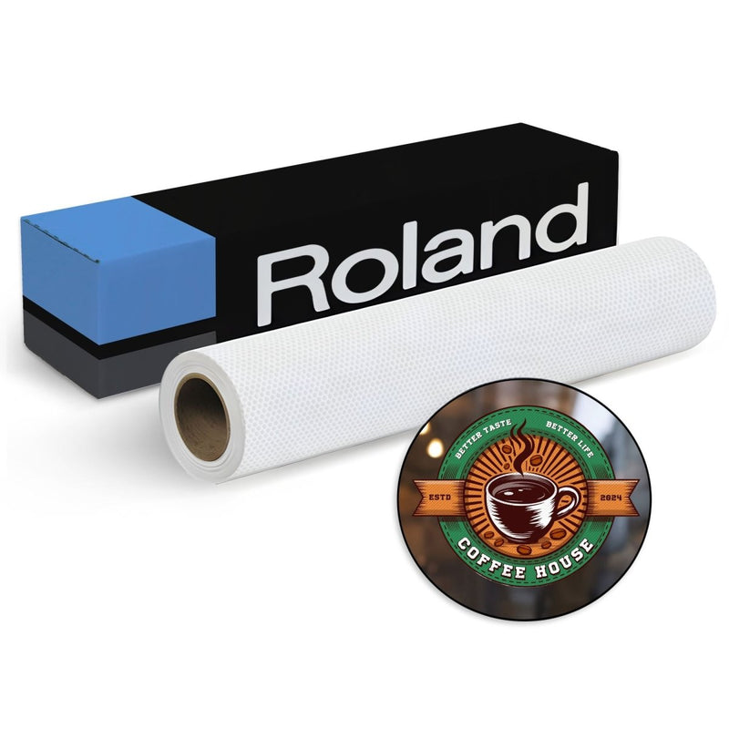 Roland 80/20 Perforated Adhesive Window Film - 20" x 40 FT - Swing Design