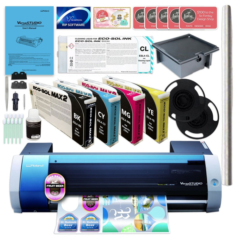 Roland BN-20A Desktop 20" Eco-Solvent Printer & Cutter w/ CMYK Inks - Swing Design1