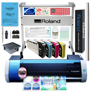 Roland BN-20A Desktop 20" Eco-Solvent Printer & Cutter w/ CMYK Inks & Stand Eco Printers Roland 