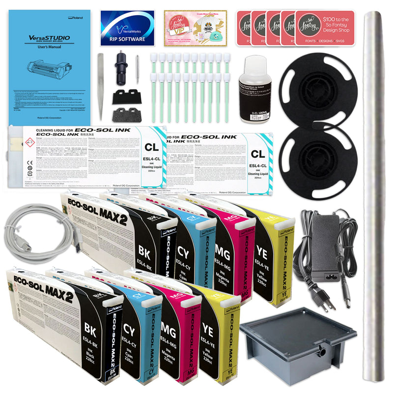 Roland BN-20A Desktop 20" Eco-Solvent Printer & Cutter w/ Double CMYK Inks Eco Printers Roland