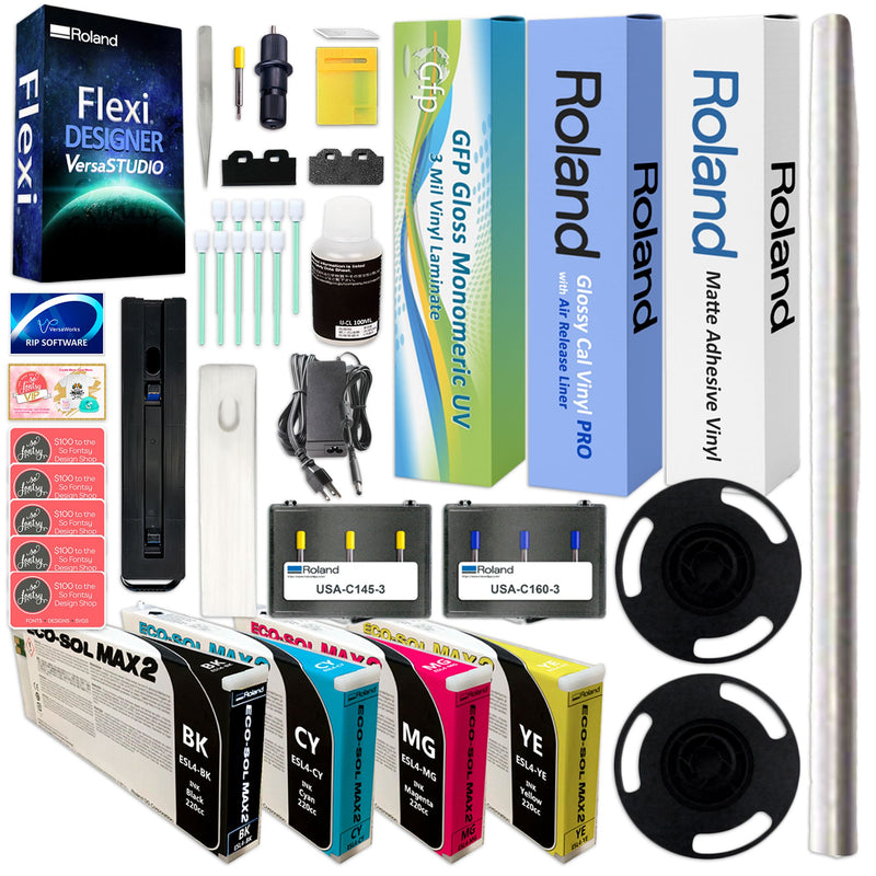 Roland BN2-20A 20" Eco-Solvent Printer & Cutter w/ Graphtec Production Bundle Eco Printers Roland