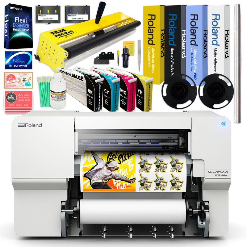 Roland BN2-20A Desktop 20" Eco-Solvent Printer & Cutter Decal Bundle Eco Printers Roland