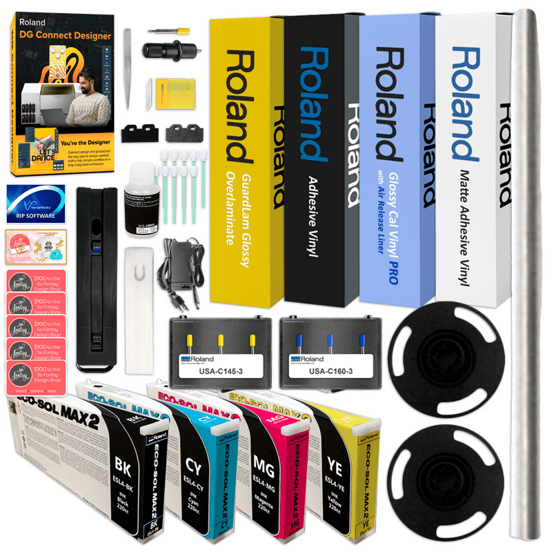 Roland BN2-20A Desktop 20" Eco-Solvent Printer & Cutter Decal Bundle - Swing Design3
