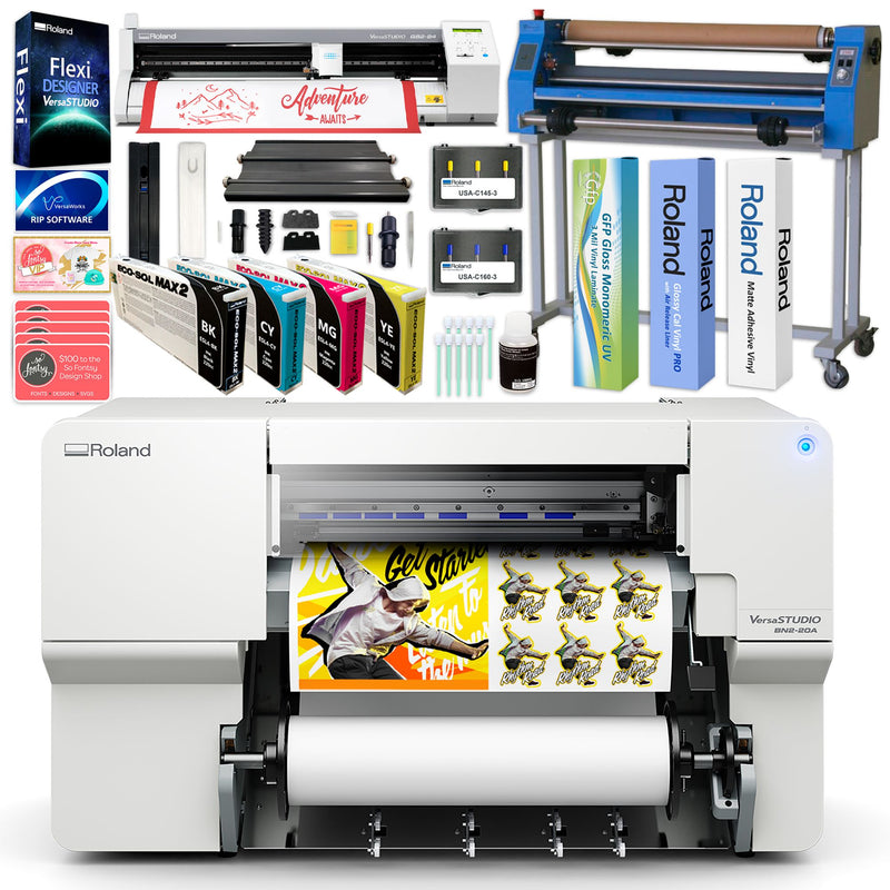 Roland BN2-20A Desktop 20" Eco-Solvent Printer & Cutter Production Bundle Eco Printers Roland