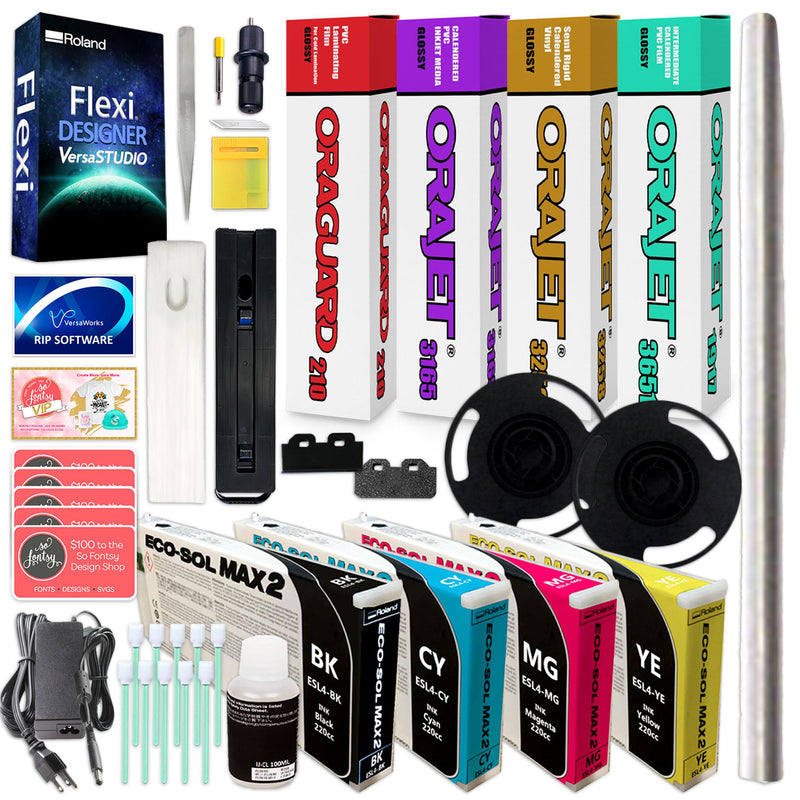 Roland BN2-20A Desktop 20" Eco-Solvent Printer & Cutter w/ CMYK Inks & Media Eco Printers Roland