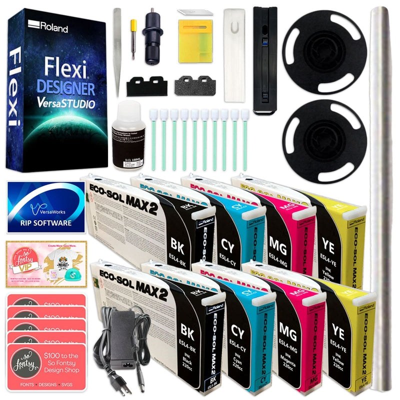 Roland BN2-20A Desktop 20" Eco-Solvent Printer & Cutter w/ Double CMYK Inks - Swing Design2