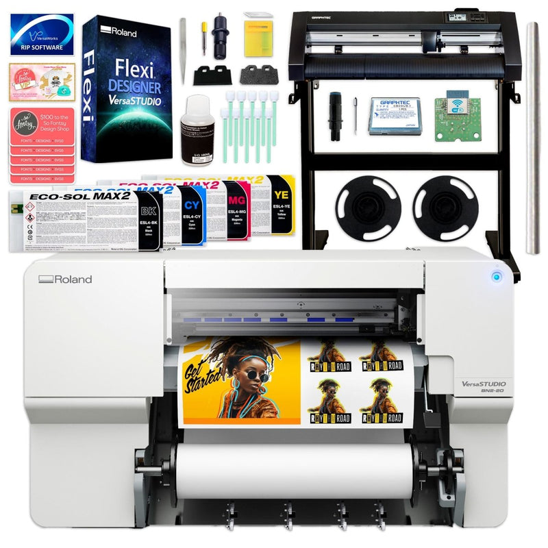 Roland BN2-20A Desktop 20" Eco-Solvent Printer & Cutter w/ Graphtec Vinyl Cutter - Swing Design1