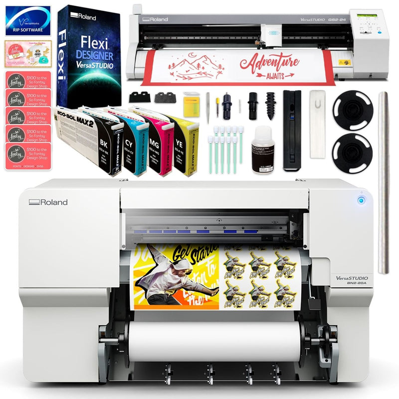 Roland BN2-20A Desktop 20" Eco-Solvent Printer & Cutter w/ GS2-24 Vinyl Cutter - Swing Design