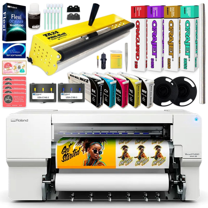 Roland BN2-30 Desktop 30" Eco-Solvent Printer & Cutter Decal BundleBN2-30 w/ CMYK + White Inks - Swing Design