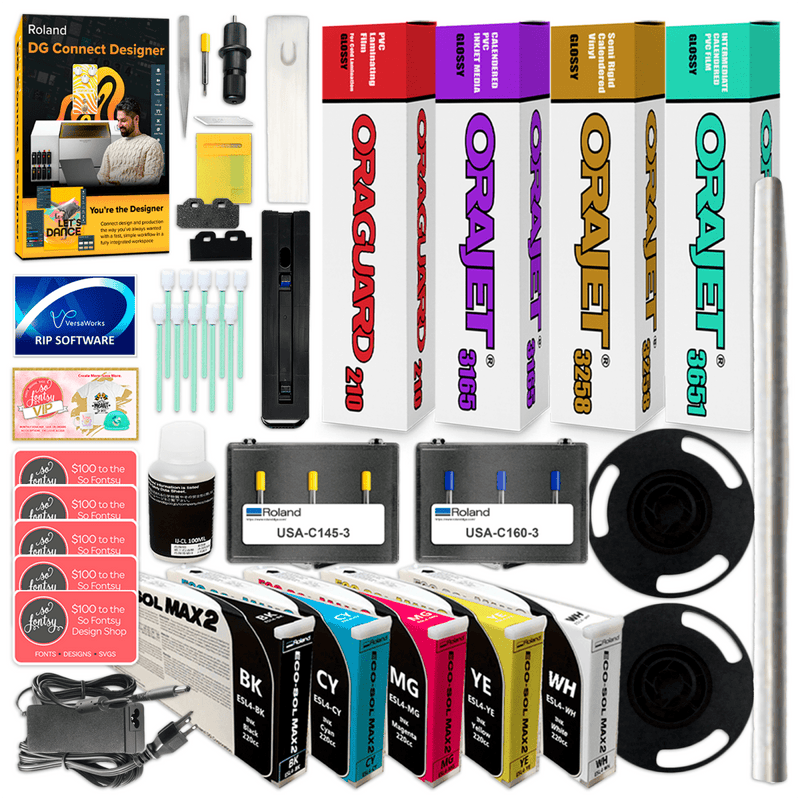 Roland BN2-30 Desktop 30" Eco-Solvent Printer & Cutter Decal Bundle BN2-30 w/ CMMYK Inks Swing Design 5