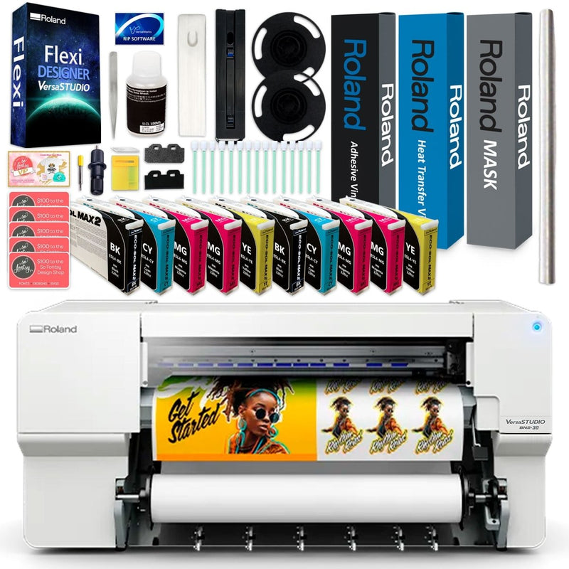 Roland BN2-30 Desktop 30" Eco-Solvent Printer & Cutter w/ Double Inks & MediaBN2-30 w/ CMMYK Inks - Swing Design2