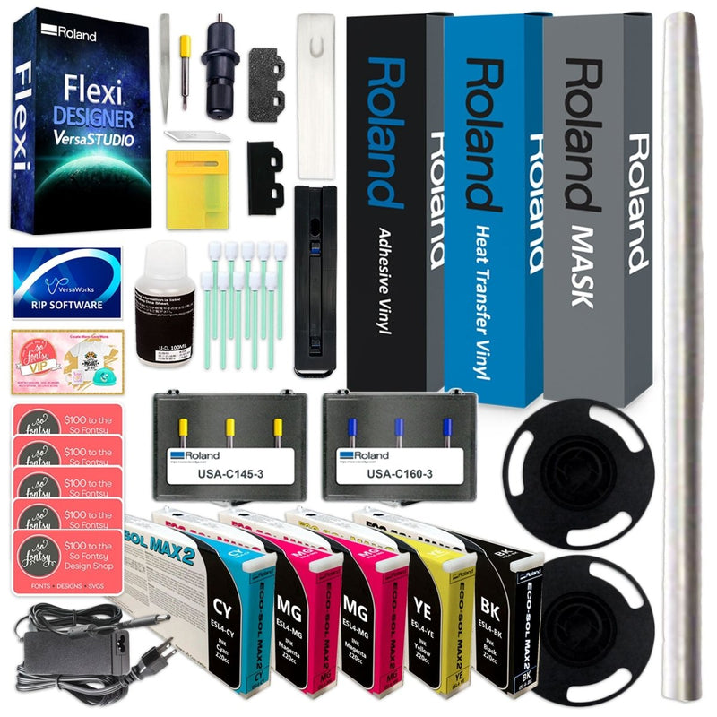 Roland BN2-30 Eco-Solvent 30" Printer & Cutter Heat Press Business BundleBN2-30 w/ CMMYK Inks - Swing Design