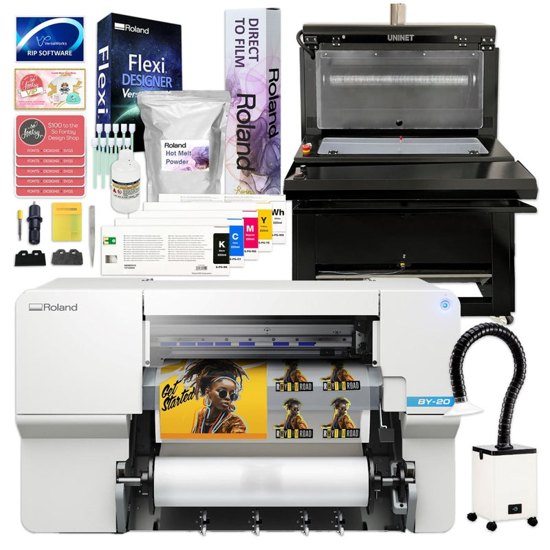 Roland BY-20 Direct to Film (DTF) Printer w/ 24" In-Line Slim Automatic Shaker - Swing Design1