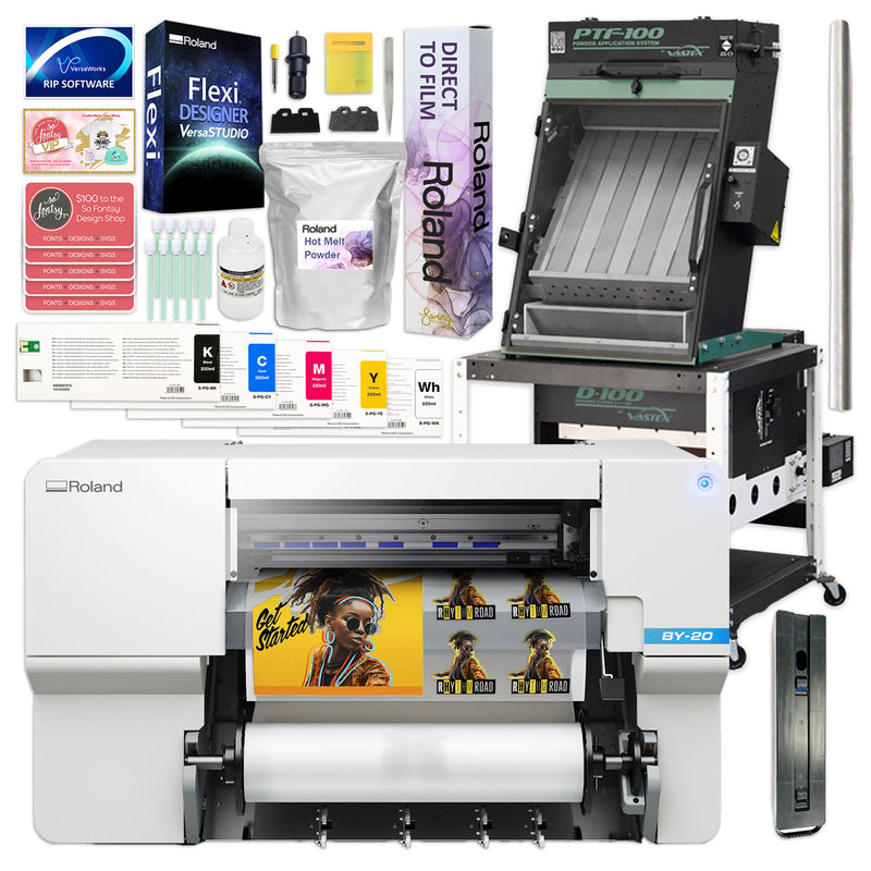 Roland BY-20 Direct to Film (DTF) Printer w/ In-Line Oven Shaker Bundle DTF Bundles Roland