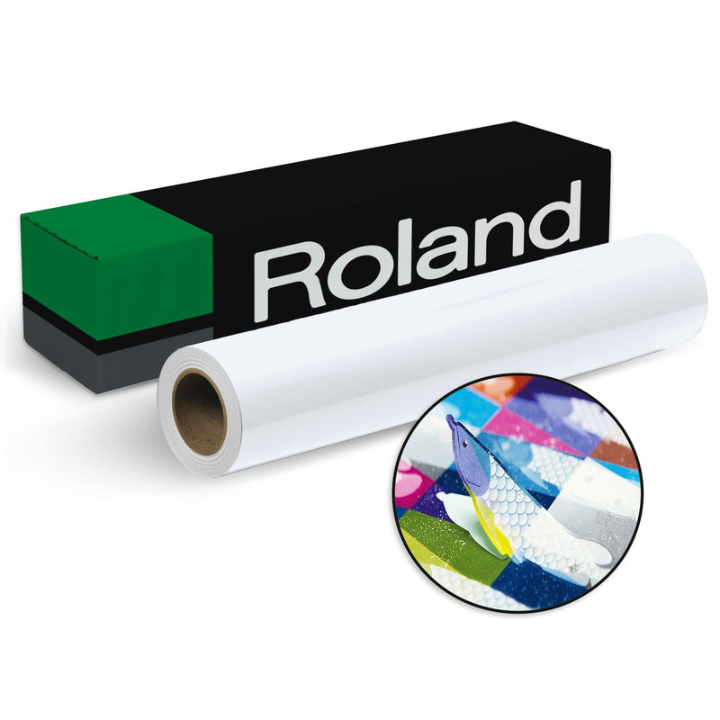 Roland Solvent Glossy Paper With Adhesive - 30" x 100 FT Eco Printers Roland