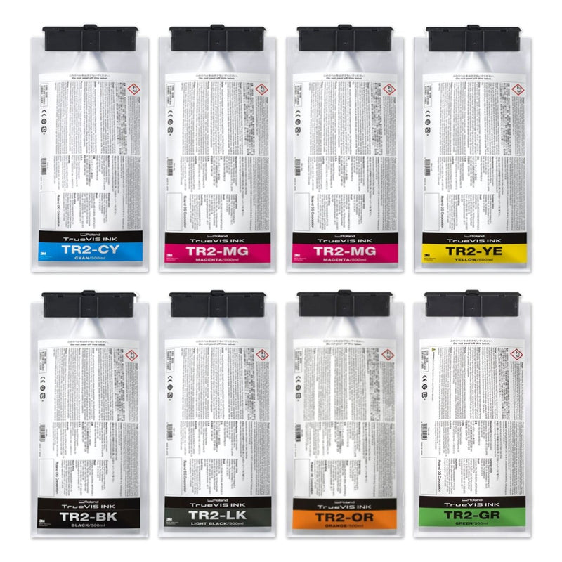 Roland TR2 Series Ink 500ml Bundle - CMMYK + LkOrGr Eco Printers Roland