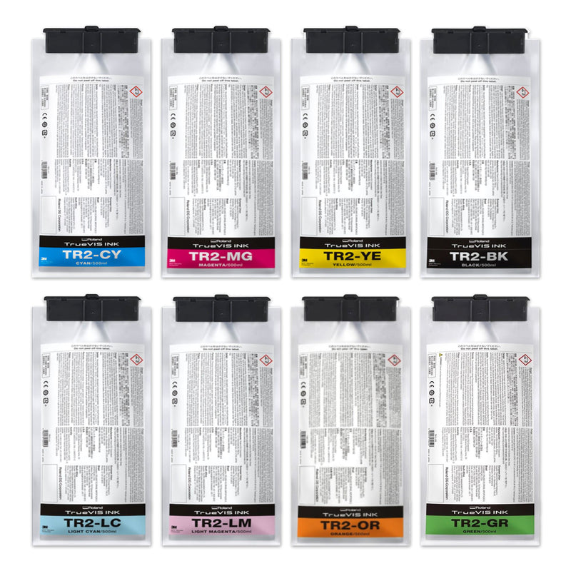 Roland TR2 Series Ink 500ml Bundle - CMYK + LcLmOrGr Eco Printers Roland