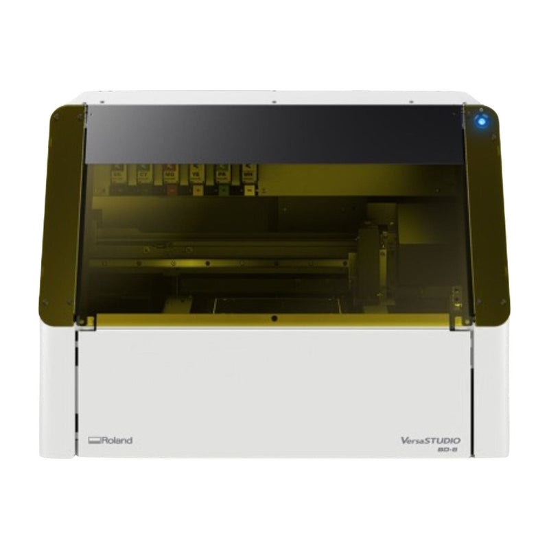 Roland VersaStudio BD-8 UV Flatbed Printer Bundle with Rotary Rack & TumblersCMYK + Primer Ink - Swing Design