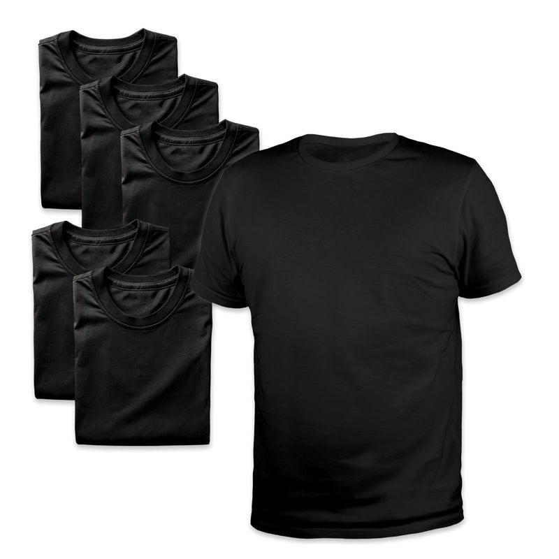RTP 1600 Black DTG Ready Crew Neck T-Shirts 6 Pack - Large - Swing Design1