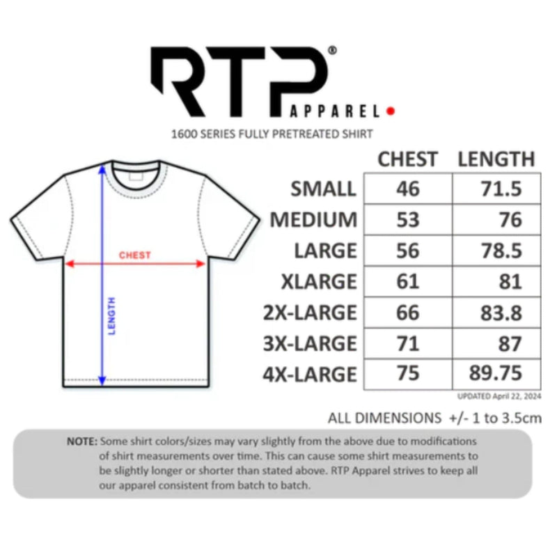 RTP 1600 Black DTG Ready Crew Neck T-Shirts 6 Pack - Large DTF Image Armor