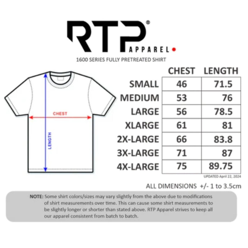 RTP 1600 Black DTG Ready Crew Neck T-Shirt - Large - Swing Design