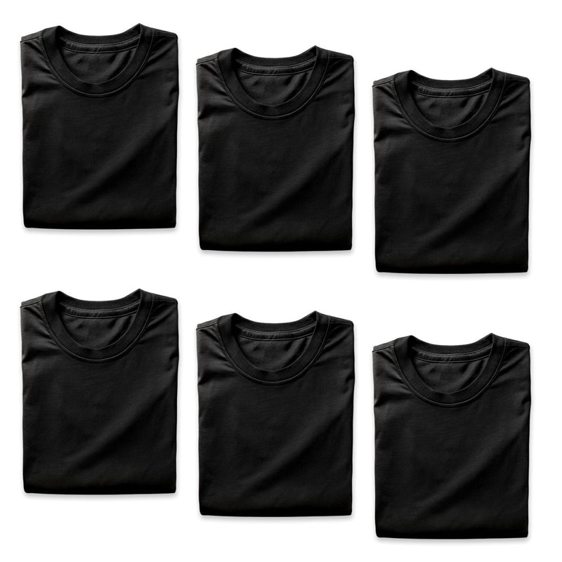 RTP 1600 Black DTG Ready Crew Neck T-Shirts 6 Pack - Large - Swing Design2
