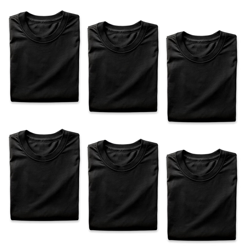 RTP 1600 Black DTG Ready Crew Neck T-Shirts 6 Pack - Small DTF Image Armor