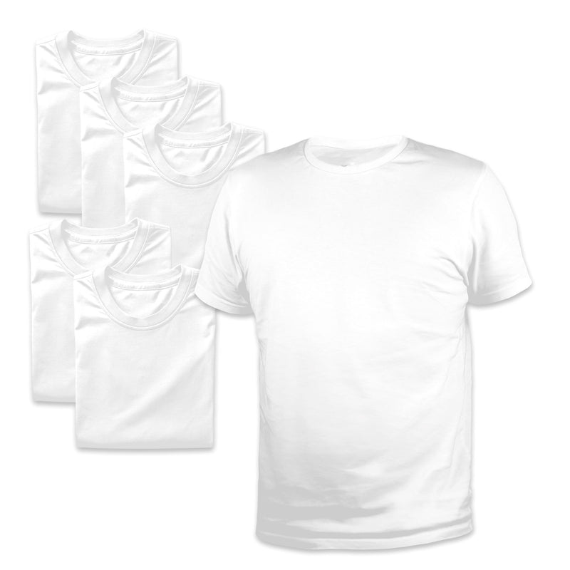 RTP 1600 White DTG Ready Crew Neck T-Shirts 6 Pack - Medium DTF Image Armor