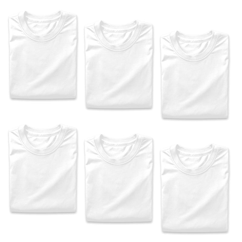RTP 1600 White DTG Ready Crew Neck T-Shirts 6 Pack - Medium - Swing Design