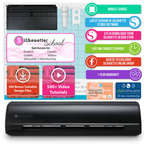 Silhouette Black Cameo 5 w/ 38 Oracal Sheets, Siser HTV, Guides, 24 Pens Silhouette Bundle Silhouette 